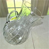 GLASS SLANT FRONT CLEAR PITCHER