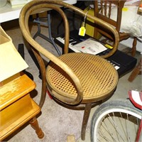 BENTWOOD ARM CHAIR W/CANE BOTTOM