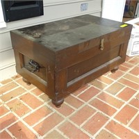 WOODEN TOOL BOX POSSIBLY FROM MILL