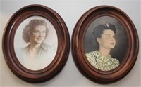 Pair of antique oval shadow frames, 11.25"x 13"