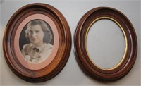 2 antique oval picture frames, 12" x 13.75"