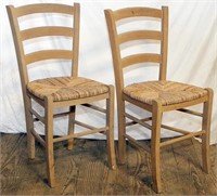 set of 4 woven seat chairs