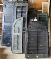 (33) assorted vintage louvered wood shutters