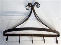 Hanging iron pan rack, 2'w x 15"h
