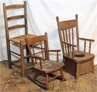 youth chair with woven seat,