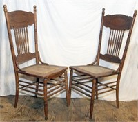 4 pressback cane seat chairs- 1 is repaired