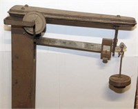 platform scale with weights and hanger