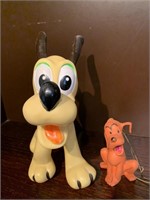 Pluto  rubber dog and an ornament vintage
