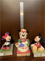 Mickey bookends and Xmas decor