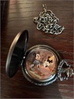 Mickey pocket watches with chains