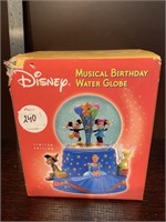 Mickey musical birthday water globe, still in box