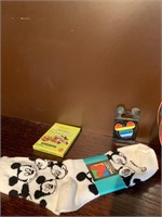 Disney Tin of keepsakes with Mickey socks