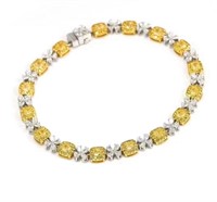 5ct Natural Yellow Diamond Bracelet, 18k gold