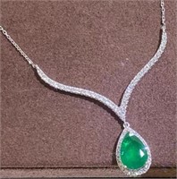1.68ct Natural Emerald Necklace,18k gold