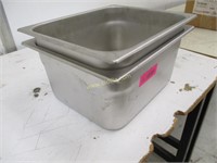 Two Stainless Steel Steam Table Pans