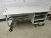 BRETFORD Metal & Wooden Rolling Computer Table