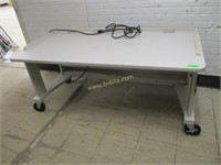 Metal & Wooden Rolling Computer Table