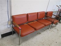 Padded 3 Seat Bench w/ Office Arm Chair bench