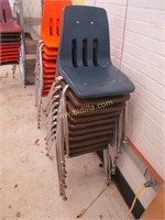 Ten Plastic & Metal Student Chairs