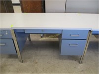 Metal & Wooden 3 Drawer Desk