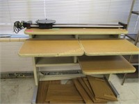 Metal &Wooden Rolling Computer Desk
