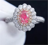 0.5ct Natural Pink Diamond Ring, 18k gold