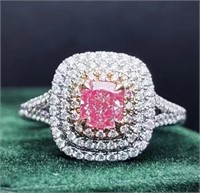 0.5ct Natural Pink Diamond Ring, 18k gold