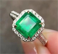 2.23ct Zambian Emerald Ring,18k gold