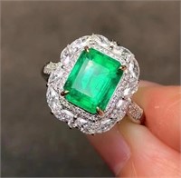 2.98ct Natural Emerald Ring, 18k gold