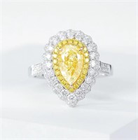 2ct Natural Yellow Diamond Ring, 18k gold