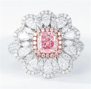 1ct Natural Pink Diamond Ring,18k gold