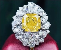 5ct Natural Yellow Diamond Ring, 18k gold