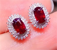 1.2ct Pigeon Blood Ruby Earring, 18K gold