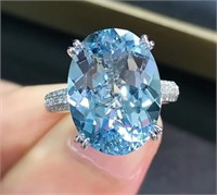 7.28ct Aquamarine Ring, 18K gold