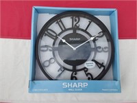 SHARP Wall Clock, Black.