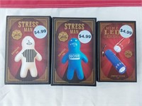 2 Stress Man toys & 2 LED Flashlights