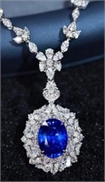 8.73ct Natural Sapphire Pendant in 18k Yellow Gold