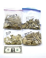 4 Bag lots of assorted brass casings including 32