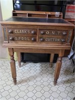 Antique Clark's Desk/Oak Spool Cabinet-30x21x40"