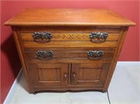 Antique Oak Cabinet w/Dovetailed Drawers