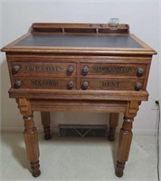 Antique J&P Coats Spool Desk-30x20x40"