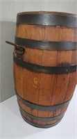 Antique Hinged Lid Barrel w/Handles&Metal Hoops