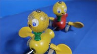 Vintage Fisher Price Momma Duck Pull Toys&Clown on