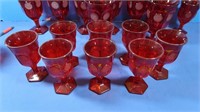 Ruby Coin Glass-8  Water Goblets,8 Juice Glasses