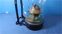 Vintage Glass Oil Lamp w/Metal Wall Hoop
