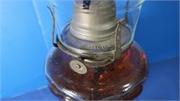 Vintage Glass Oil Lamp-6"Wx18"L
