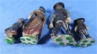 Vintage Cast Metal Amish figurines-5"&3"H