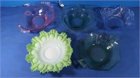 Green,Pink,Blue,Deprssion Glass Bowls-incl Uranium