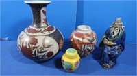 Japanese Ginger Jars, Oriental Sculpture,Vase-7"H