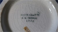 White Granite Pottery Cup w/Lid&Chase&